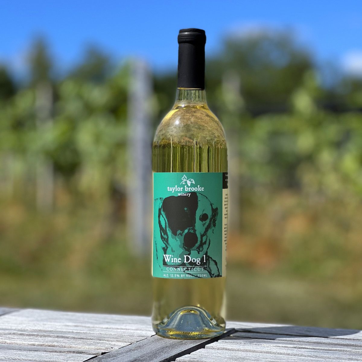 Wine Dog 1 white wine bottle